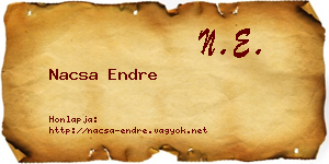Nacsa Endre névjegykártya